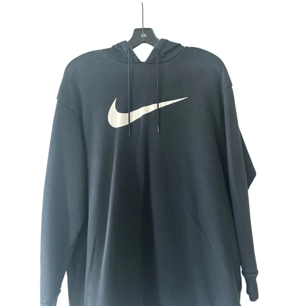 Nike Womens Black White Long Sleeves Hoodie Size‎ Small S Oversized Sweatshirt